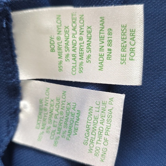 Lilly Pulitzer Luxeletic Frida Puff Sleeve Blue Polo Shirt Women's Size Small - Picture 15 of 15